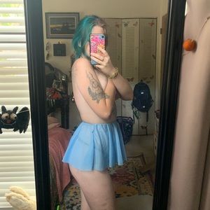 Mini Baby Blue Sheer Skirt